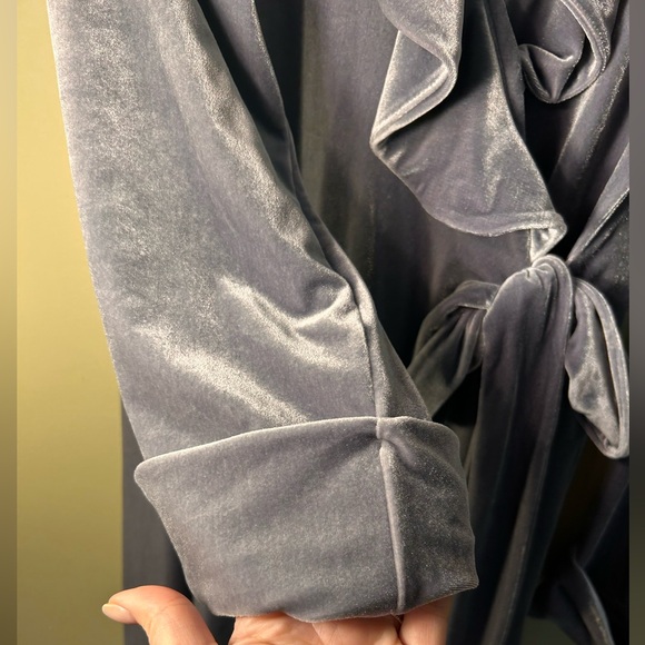 Velour Robe Full Length Belted 4 Way Stretch - Picture 5 of 10
